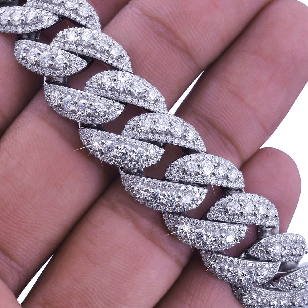 Classic Iced Out White Gold  Cuban Link Chain-DX-CN-0103 Diamlux