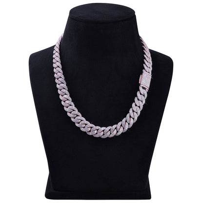 Rose Gold Iced Cuban Link Chain – Fully Flooded Bling Chain-DX-CN-0105 Diamlux