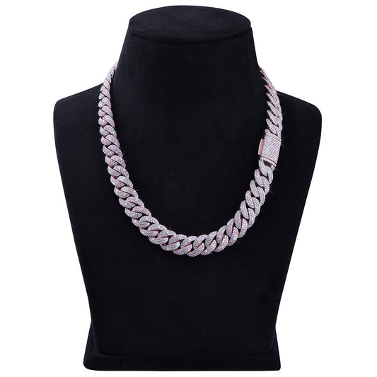 Rose Gold Iced Cuban Link Chain – Fully Flooded Bling Chain-DX-CN-0105 Diamlux