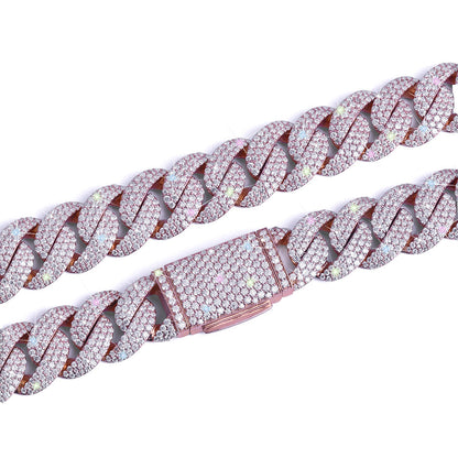 Rose Gold Iced Cuban Link Chain – Fully Flooded Bling Chain-DX-CN-0105 Diamlux