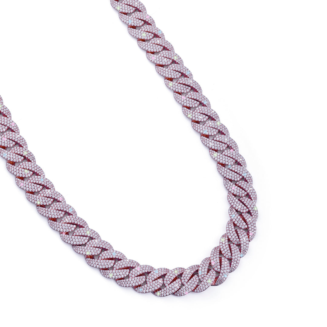 Rose Gold Iced Cuban Link Chain – Fully Flooded Bling Chain-DX-CN-0105 Diamlux