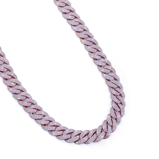 Rose Gold Iced Cuban Link Chain – Fully Flooded Bling Chain-DX-CN-0105 Diamlux