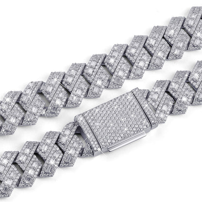 Iced Miami Cuban Link Chain – Baguette Stone Finish-DX-CN-0111 Diamlux