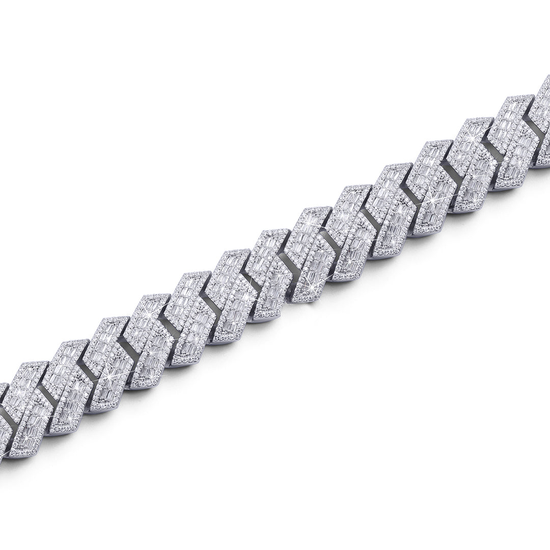 Prong Set Diamond Chain – White Gold Heavy Shine Chain-DX-CN-0112 Diamlux