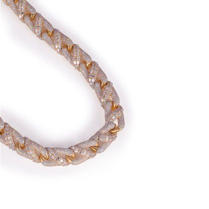 Two-Tone Diamond-Cut Baguette Cuban Chain Diamlux