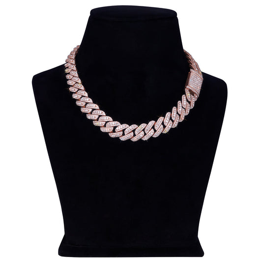 Rose Gold Pave Cuban Link Chain Diamlux