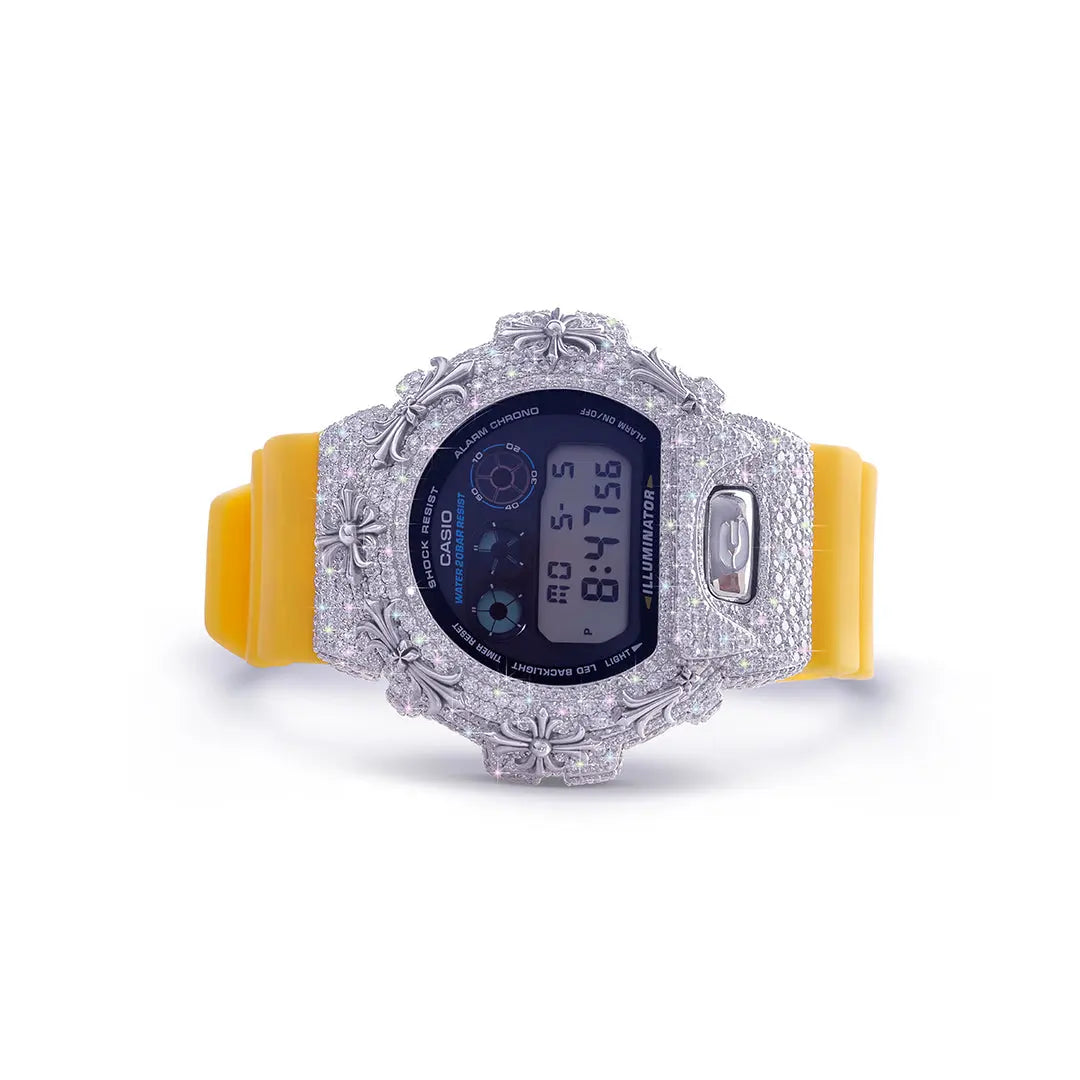 G-Shock DX-GS-0109 – Yellow Military Style with Handmade Diamond Bezel Diamlux