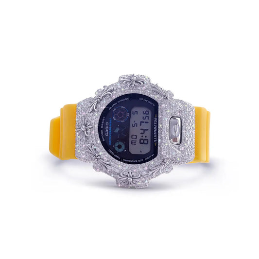 G-Shock DX-GS-0109 – Yellow Military Style with Handmade Diamond Bezel Diamlux