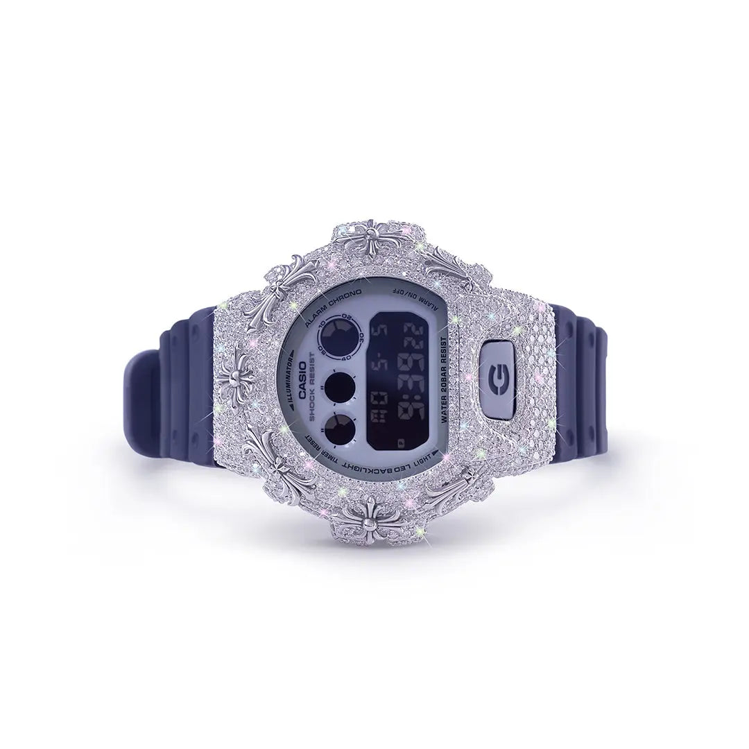 Custom G-Shock Watch with Handmade Diamond Detailing Diamlux