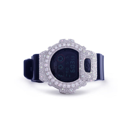 Iced-Out G-Shock Watch – Classic Diamond Bezel with Midnight Black Strap DX-GS-0121 Diamlux