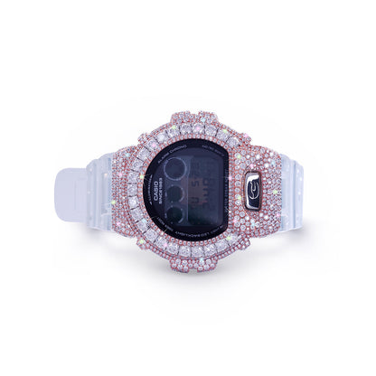 Diamond Rose G-Shock – Pink Ice Bezel with Transparent Strap Diamlux