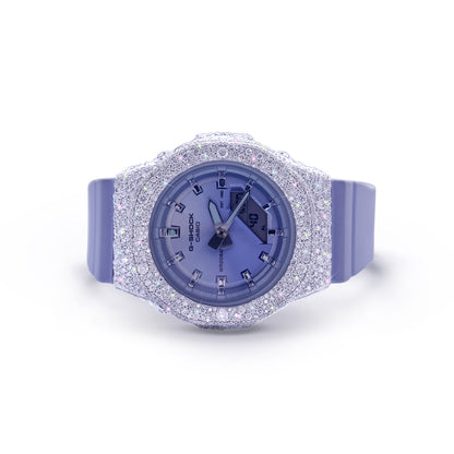 Purple Haze G-Shock – Lavender Strap with Frosted Diamond Bezel Diamlux