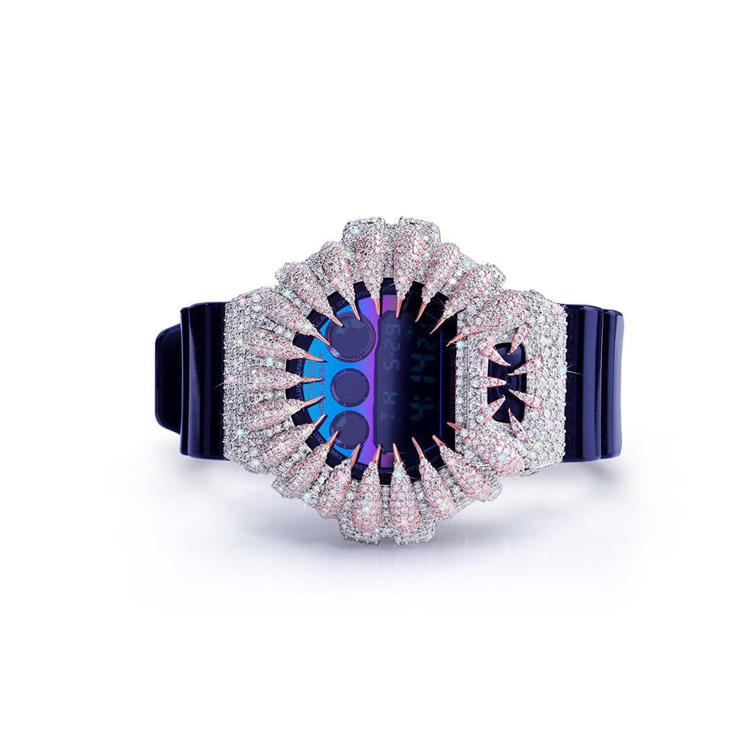 Blue Flame G-Shock – Violet Strap with Dual-Tone Frosted Bezel Diamlux