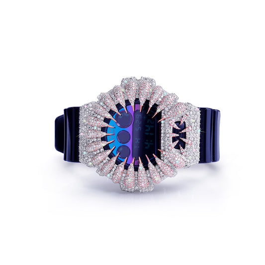 Blue Flame G-Shock – Violet Strap with Dual-Tone Frosted Bezel Diamlux