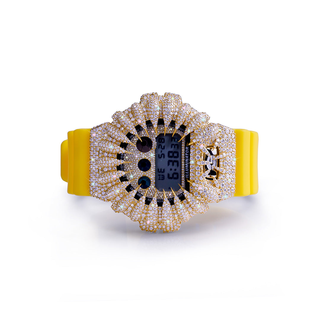 Yellow G-Shock Bust Down – Gold Iced Claw Design Diamlux