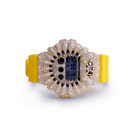 Yellow G-Shock Bust Down – Gold Iced Claw Design Diamlux