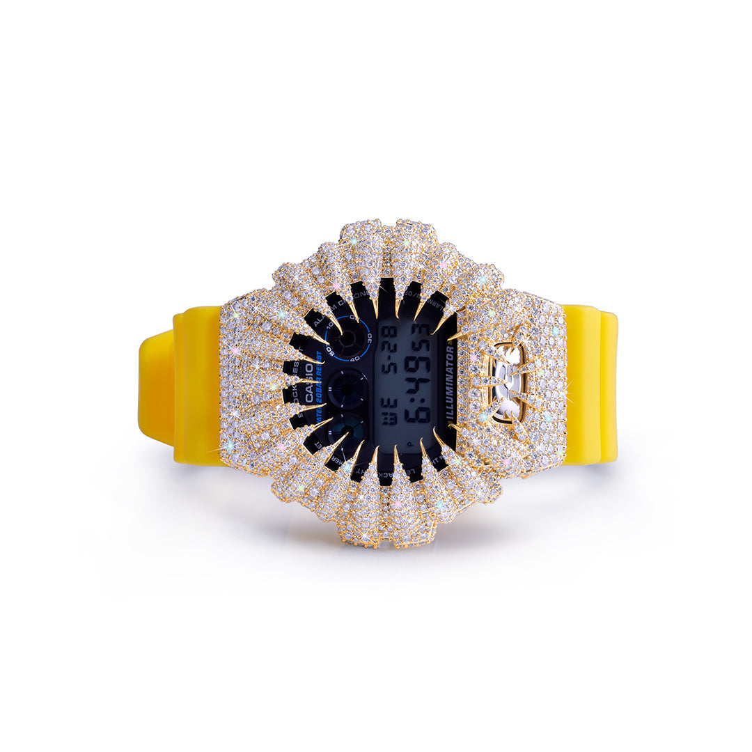 Gold Diamond Skeleton G-Shock – Yellow Strap Edition Diamlux
