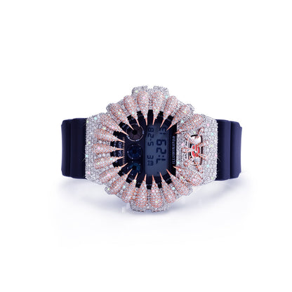 Rose Gold G-Shock with Skull Accent – Navy Strap Edition Diamlux
