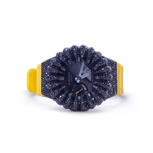 Stealth Black G-Shock – Iced Yellow Strap Hybrid Diamlux