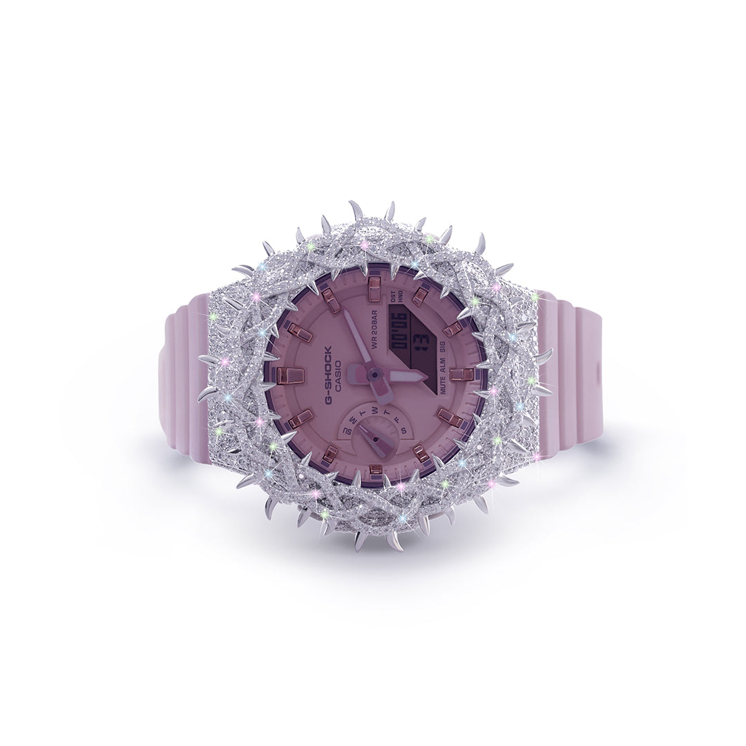 Blush Pink G-SHOCK with Diamond Encrusted Spiked Bezel Diamlux