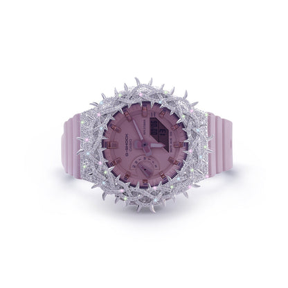 Blush Pink G-SHOCK with Diamond Encrusted Spiked Bezel Diamlux
