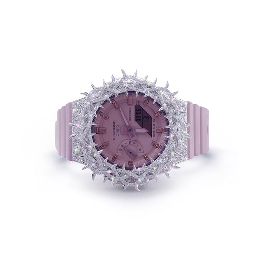 Blush Pink G-SHOCK with Diamond Encrusted Spiked Bezel Diamlux