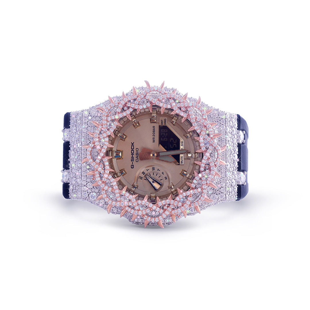 Champagne Gold G-SHOCK with Rose Diamond Crown & Two-Tone Sparkle Diamlux