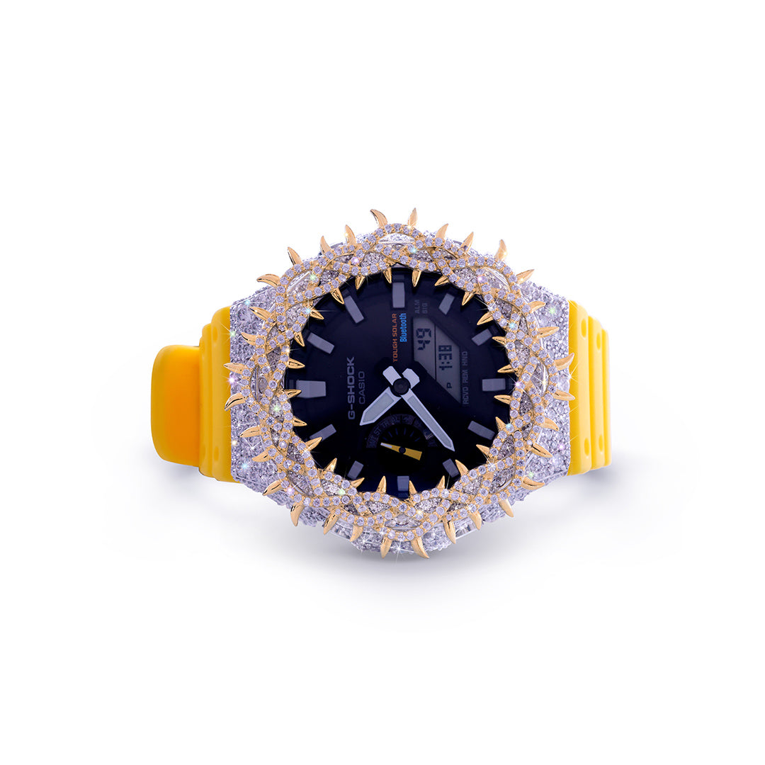 Black Dial Yellow Strap G-Shock – Gold Spike Diamond Edition Diamlux