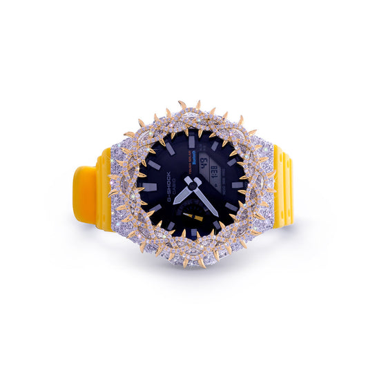 Black Dial Yellow Strap G-Shock – Gold Spike Diamond Edition Diamlux