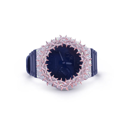 Rose Gold Crowned Diamond G-Shock – Midnight Blue Diamlux