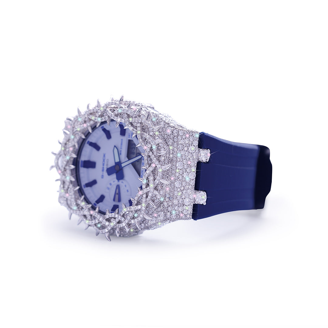 White Iced G-Shock – Aurora Diamond Bezel Diamlux