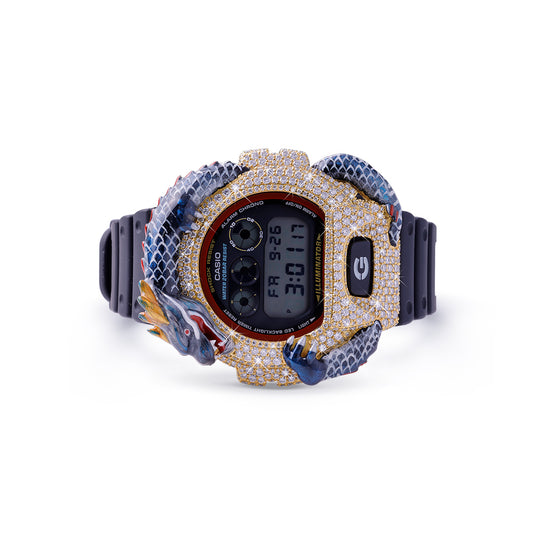 Dragon Bezzel With Natural Diamond -G-Shock-Yellow