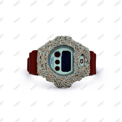 Natural Diamond G- Shock Watch with Red Band Diamlux