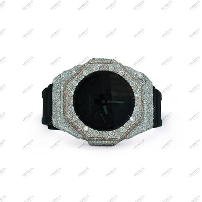 Two Tone Moissanite Diamond Bezel G- Shock Watch Diamlux