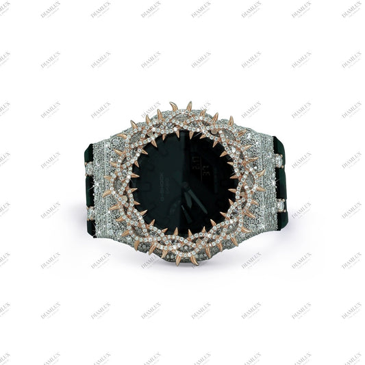 Moissanite Diamond G-Shock Watch With Thorn Bezel Diamlux