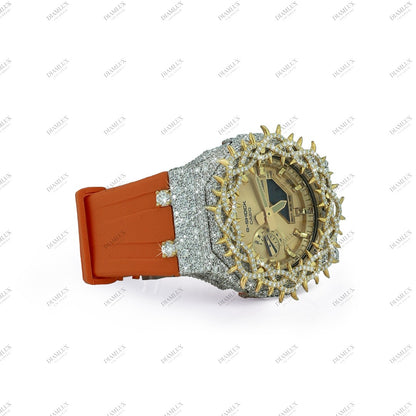 Moissanite Diamond G-Shock Watch With Thorn Bezel Diamlux
