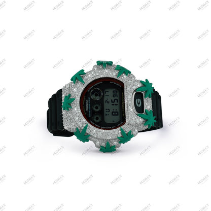 Moissanite Diamond G- Shock Watch Leaves Edition Diamlux
