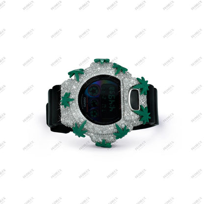 Moissanite Diamond G- Shock Watch Leaves Edition Diamlux