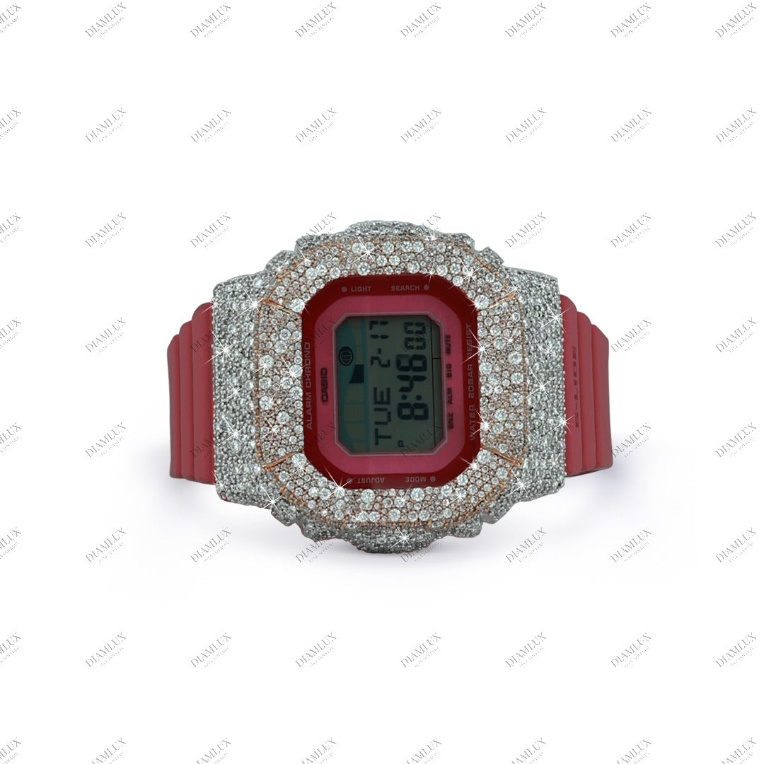 Natural Diamond G- Shock Watch Square Dial Diamlux