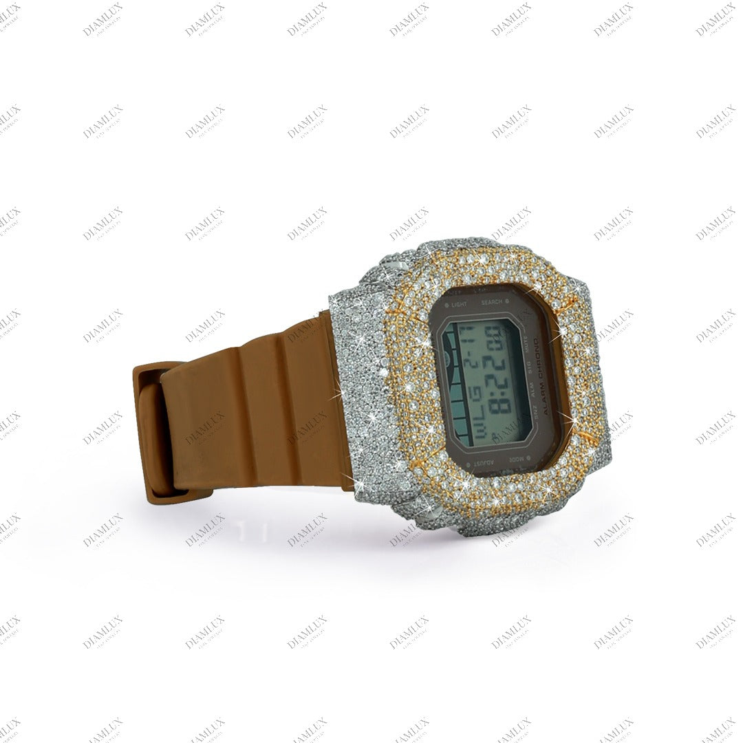 Natural Diamond Two Tone G- Shock Watch Diamlux