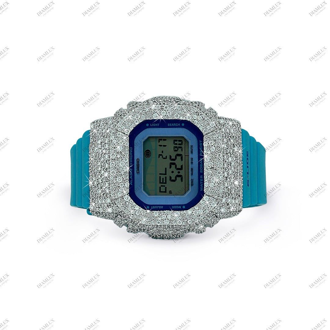 Natural Diamond G- Shock Watch with Blue Band Diamlux