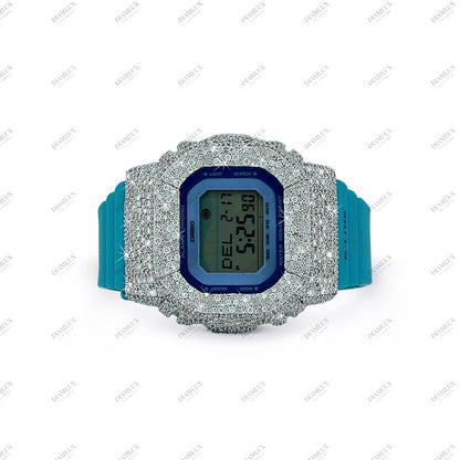 Natural Diamond G- Shock Watch with Blue Band Diamlux