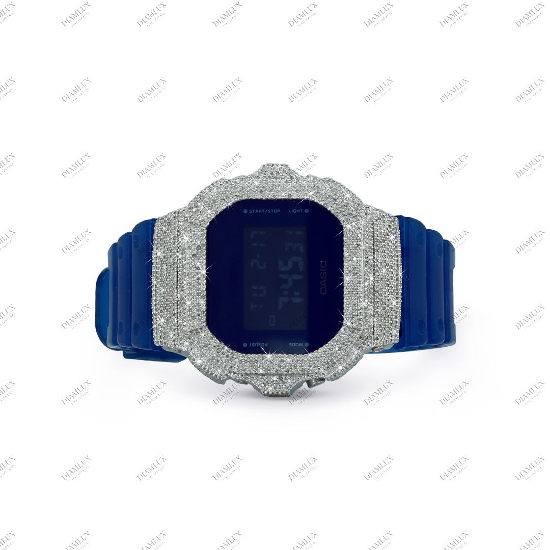 Natural Diamond G-Shock Watch Blue Edition Diamlux