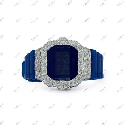 Natural Diamond G-Shock Watch Blue Edition Diamlux