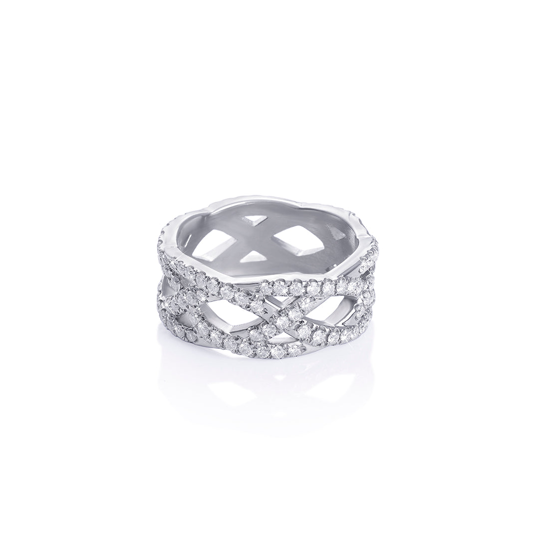Criss-Cross Diamond Eternity Band Diamlux