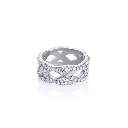 Criss-Cross Diamond Eternity Band Diamlux