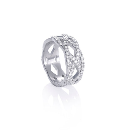 Criss-Cross Diamond Eternity Band Diamlux