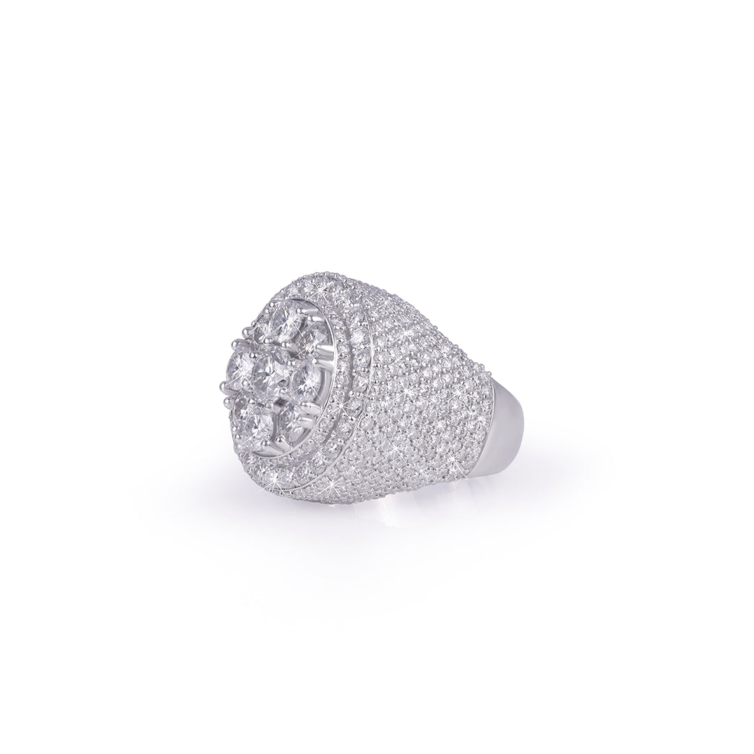 Brilliant Halo Cluster Diamond Ring Diamlux