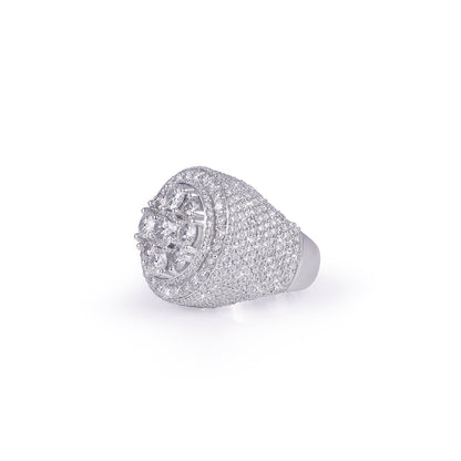 Brilliant Halo Cluster Diamond Ring Diamlux