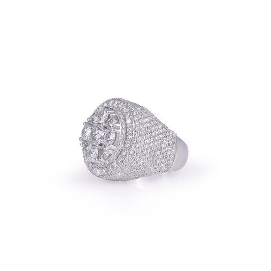 Brilliant Halo Cluster Diamond Ring Diamlux